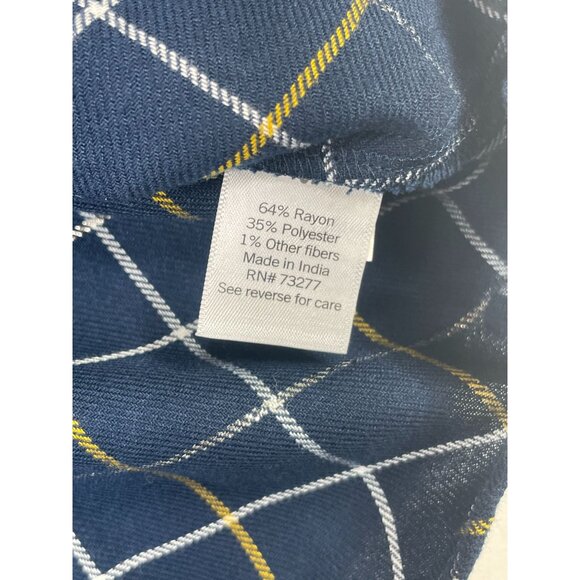 New Sonoma Plaid‎ Button Down Top size XXL Blue/Silver/Gold - Picture 5 of 10